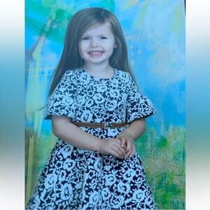 Janie and Jack Navy and White Floral Dress